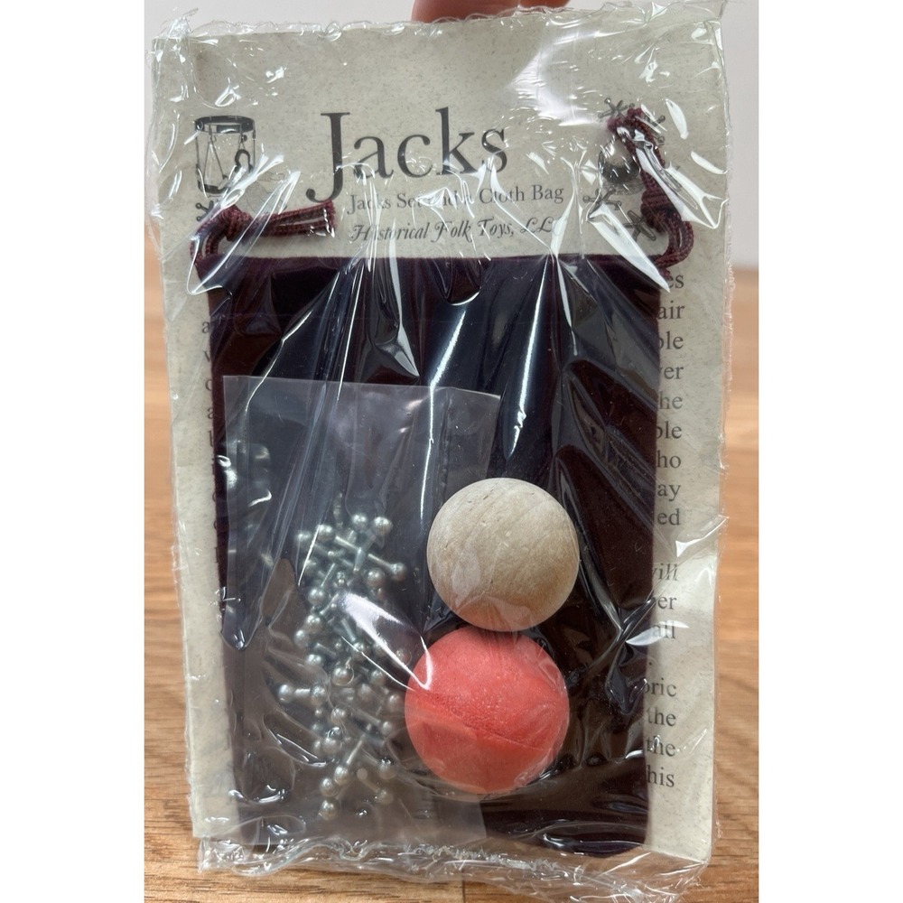 Historical Folk Toys Jacks Set in Cloth Bag NEW